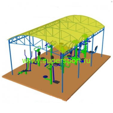 Т 0555 "Навес в комплекте 10 тренажеров для одного на выбор"