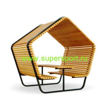 3235 ПЕРГОЛА со столом и скамьями парковая