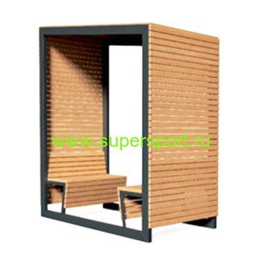 2259 ПЕРГОЛА навес-терраса со скамейками парковая