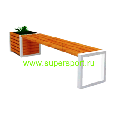 1309 Лавочка Бонжур с вазоном парковая