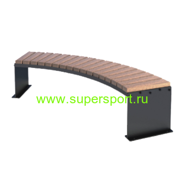 1314 Лавочка Мюррен полукруглая парковая