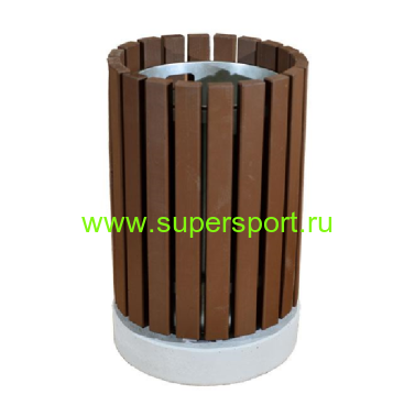 Урна круглая на бетонном основании для мусора