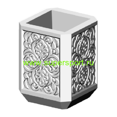 Урна бетонная У-1 растительный орнамент для мусора