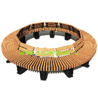 Скамья радиусная Гарден-3 со спинкой парковая