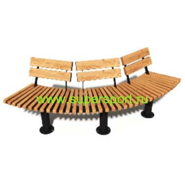 Скамья радиусная Гарден-1 со спинкой парковая