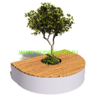 Скамейка с вазоном 1 для декоративного растения парковая