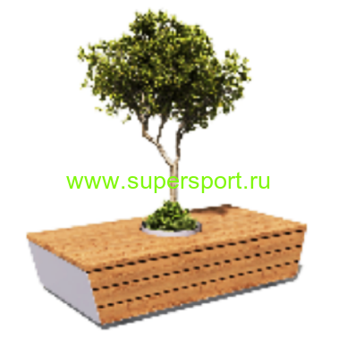 Скамейка с вазоном 2 для декоративного растения парковая