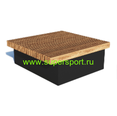 Скамейка квадратная на металлической раме парковая