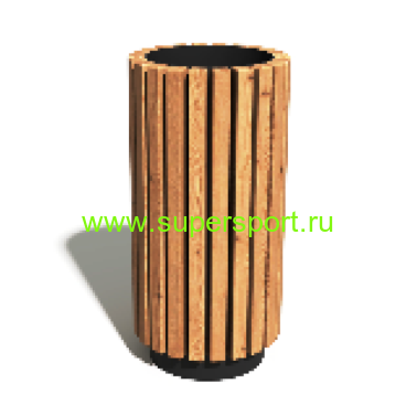 Урна круглая деревянная для мусора