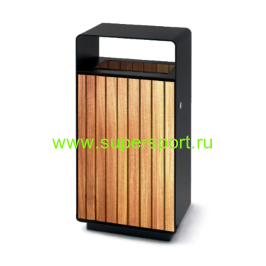 Урна для сбора мусора с деревянными вставками 2