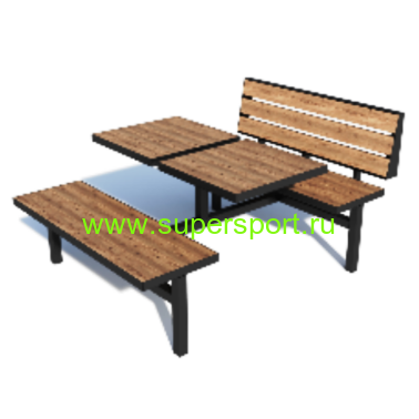 Стол со скамьями парковый для отдыха 3