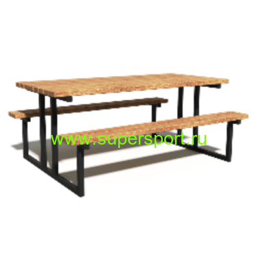 Стол со скамьями парковый для отдыха 2