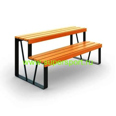 Трибуна с деревянным настилом 2 ряда спортивная парковая