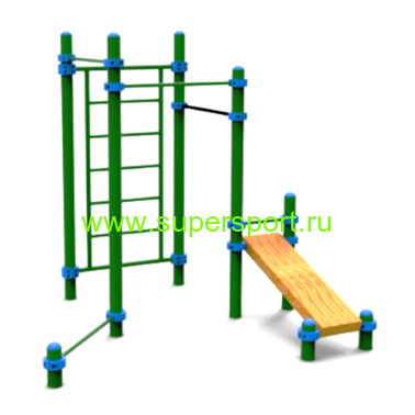 Скамьи для пресса, турники 3, упор и шведская стенка СК-7.8