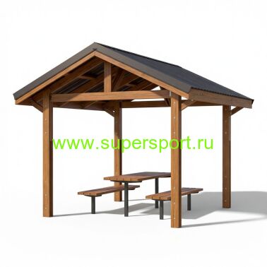 3230 Беседка со столом и скамьями