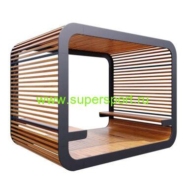 2244 ПЕРГОЛА навес со скамейками терраса