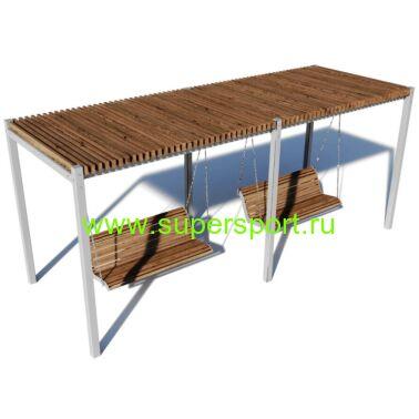 Диван-качели парковые уличные 3