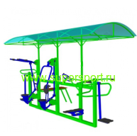 Т 0520 "Навес с крышей в комплекте 8 тренажеров на выбор"