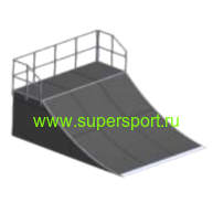 Квотерпайп б, разгонная горка радиусная с подиумом