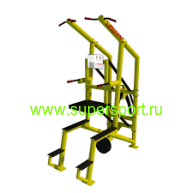 Уличный силовой тренажер для подтягивания и отжимания на брусьях с противовесом, с изменяемой нагрузкой. Ассистент.