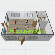 Тренажёрный зал для мобильных раздевалок, 54 кв.м