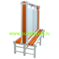 Скамья-вешалка двухсторонняя с HPL перегородкой