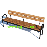 Скамья со спинкой парковая