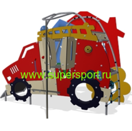 4604 Игровая арт конструкция двусторонняя Дом и Пожарная машина