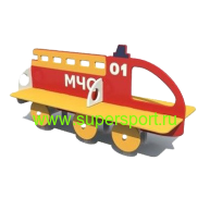 1258 Скамейка ПОЖАРНАЯ МАШИНА для детской площадки