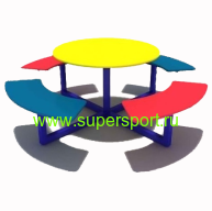 1502 Стол со скамьями для детской площадки