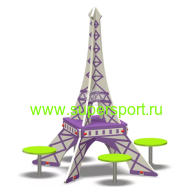 1512 Cтолик со скамьями Эйфелева башня для детской площадки
