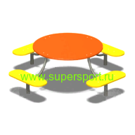 1514 Cтолик со скамьями для детской площадки