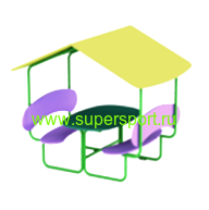 1516 Cтолик со скамьями и навесом для детской площадки