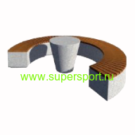 Скамья бетонная полукруглая со столиком С-24 парковая