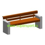 Скамейка бетонная со спинкой СК-25 парковая