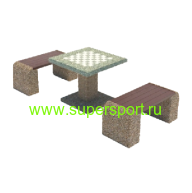 Стол для игры в шахматы с лавками 2 шт.