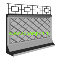Забор самостоящий секция с металлической решёткой
