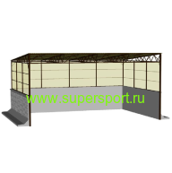 Контейнерная площадка для сбора мусора с плоским навесом КП-2