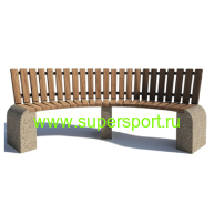 Скамейка радиусная со спинкой парковая