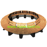 Скамья радиусная Гарден-3 со спинкой парковая