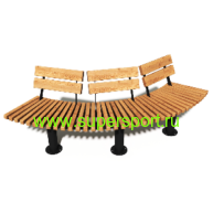 Скамья радиусная Гарден-1 со спинкой парковая