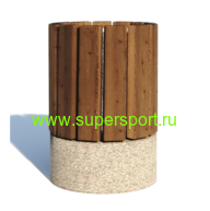 Урна круглая на высоком бетонном основании