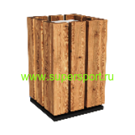 Урна парковая с деревянными вставками для мусора