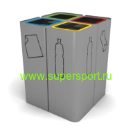 Урна четверная для раздельного сбора мусора