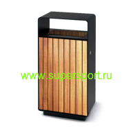 Урна для сбора мусора с деревянными вставками 2