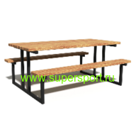 Стол со скамьями парковый для отдыха 2