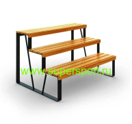 Трибуна с деревянным настилом 3 ряда спортивная парковая