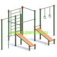 Воркаут комплекс, брусья, канат, 4 турника и 2 скамейки СК-7.9